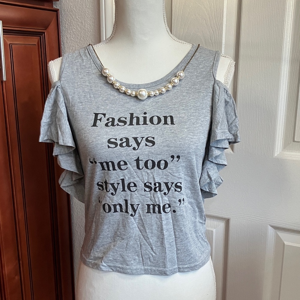 Y2K Chic Gray Japanese Ruffle Sleeve Tank Top